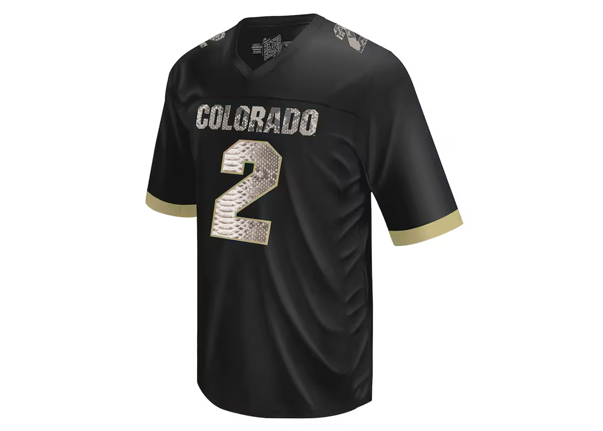 Retro Brand Shedeur Sanders Black Colorado Buffaloes Python Jersey