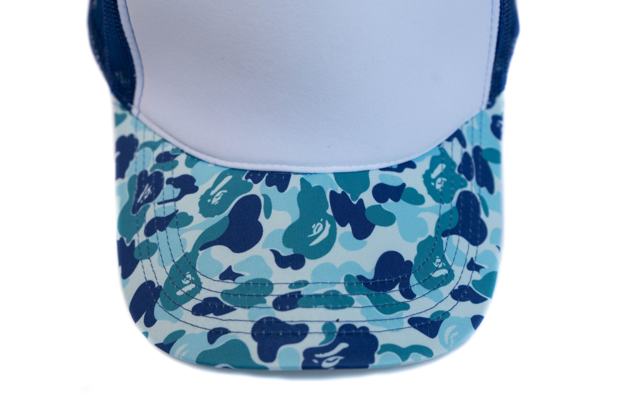 Custom Blue Bape Trucker Hat Strapback