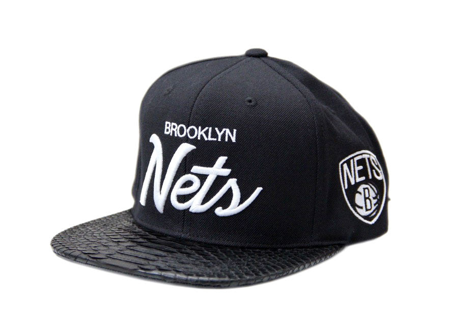 HATSURGEON x Mitchell & Ness Brooklyn Nets The Script Black Strapback