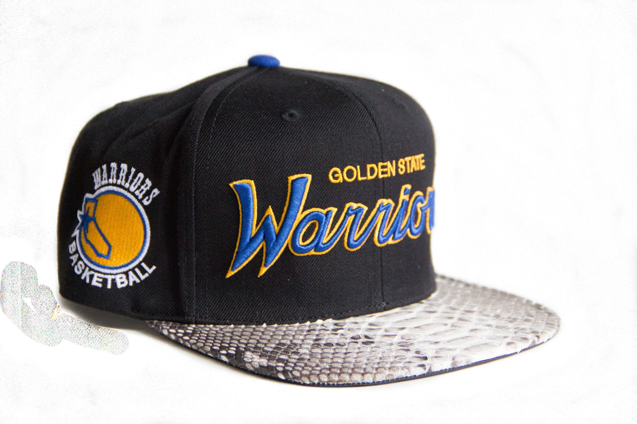 HATSURGEON x Mitchell & Ness Golden State Warriors The Script Black Strapback (Natural)