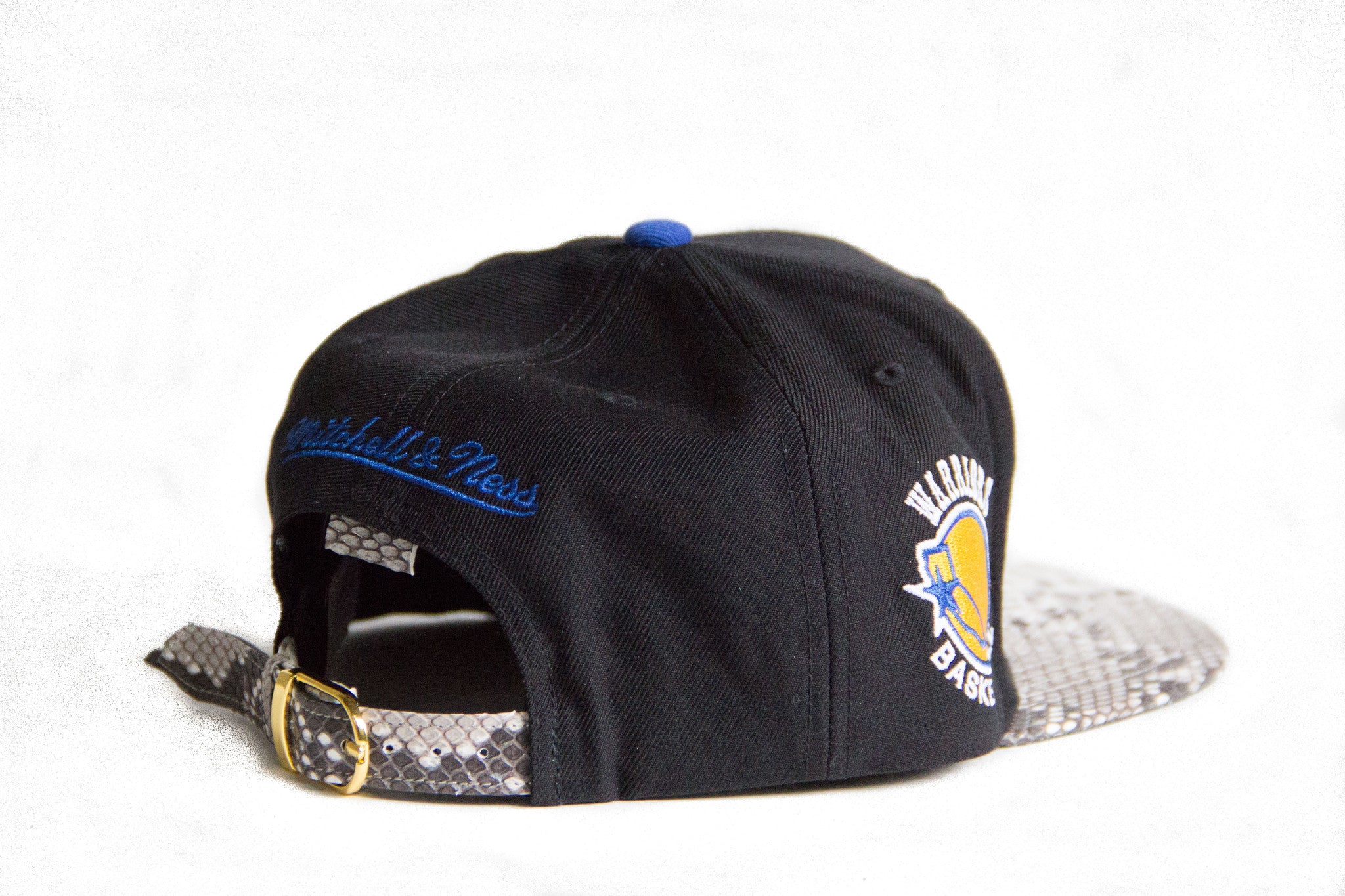 HATSURGEON x Mitchell & Ness Golden State Warriors The Script Black Strapback (Natural)